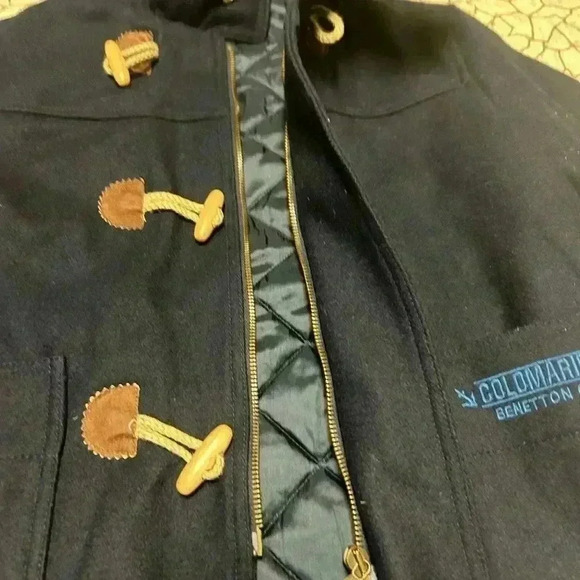 BENETTON BOYS Hooded Duffle Coat  It can be used by a boy or is UNISEX Sz S - Picture 13 of 14